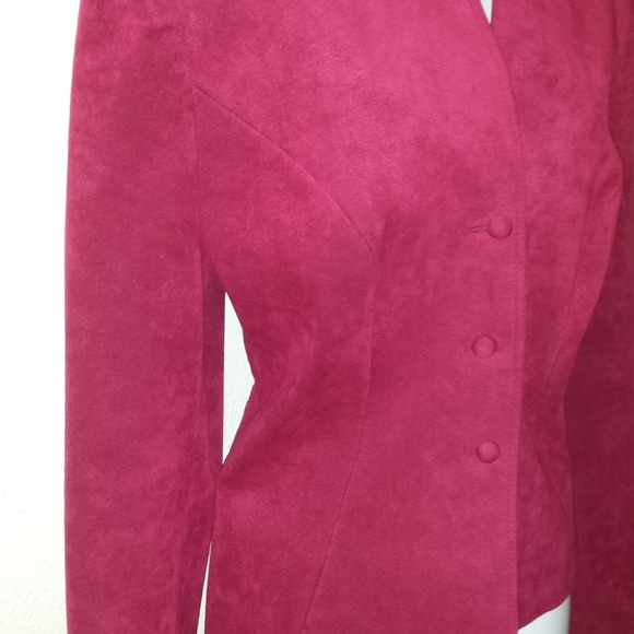 Adolph Schuman for Lilli Ann Pink Suede Blazer - Picture 4 of 11